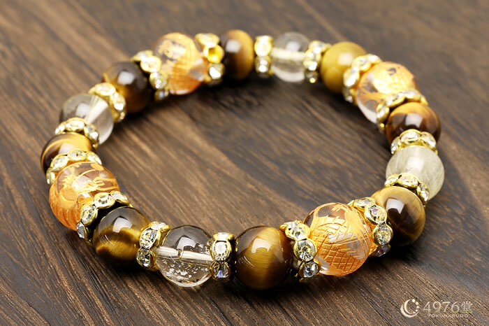金龍水晶・タイガーアイ・ルチルクォーツ ブレスレット ｜ 天然石通販