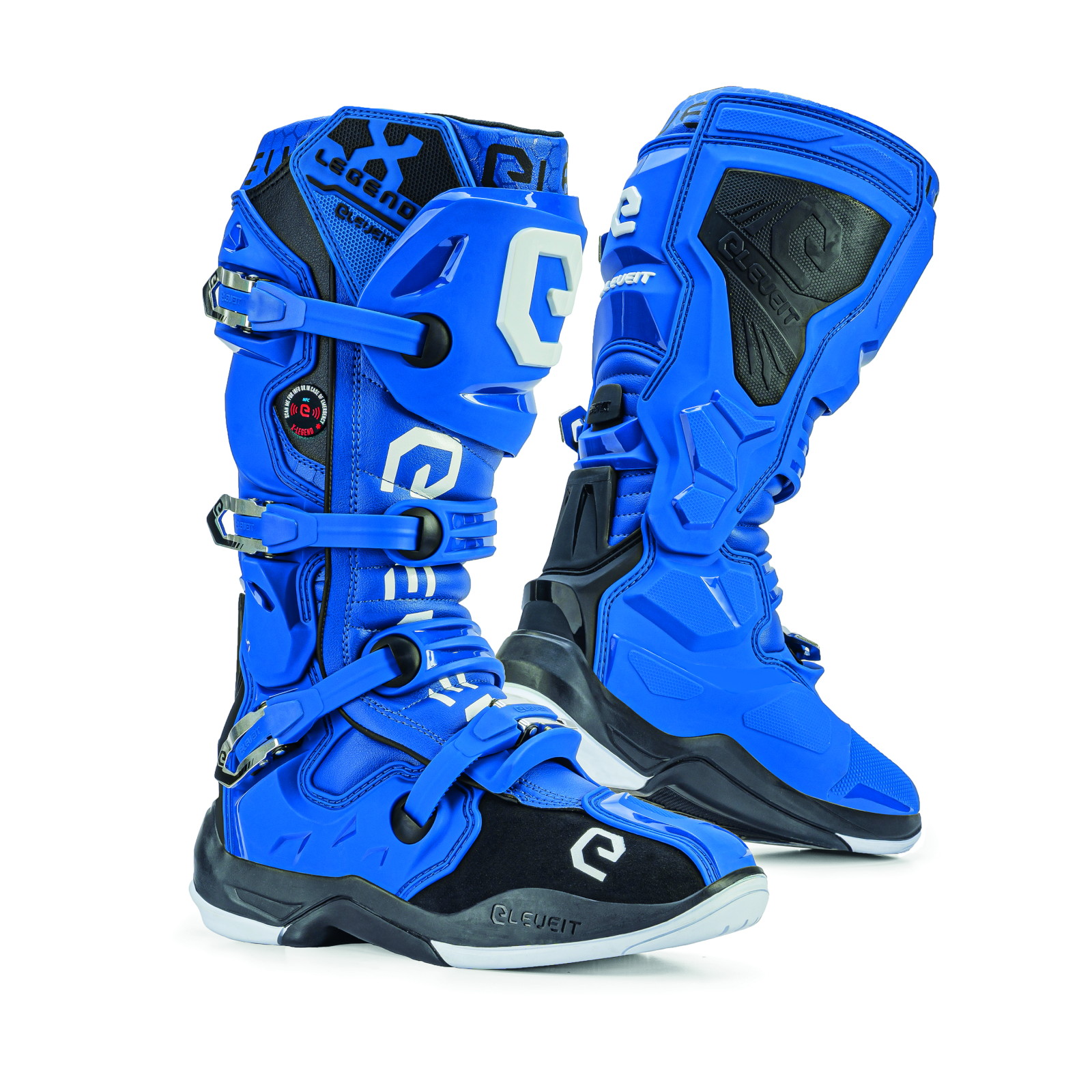 X レジェンド オフロードブーツ ブルー 25.5cm - バイク