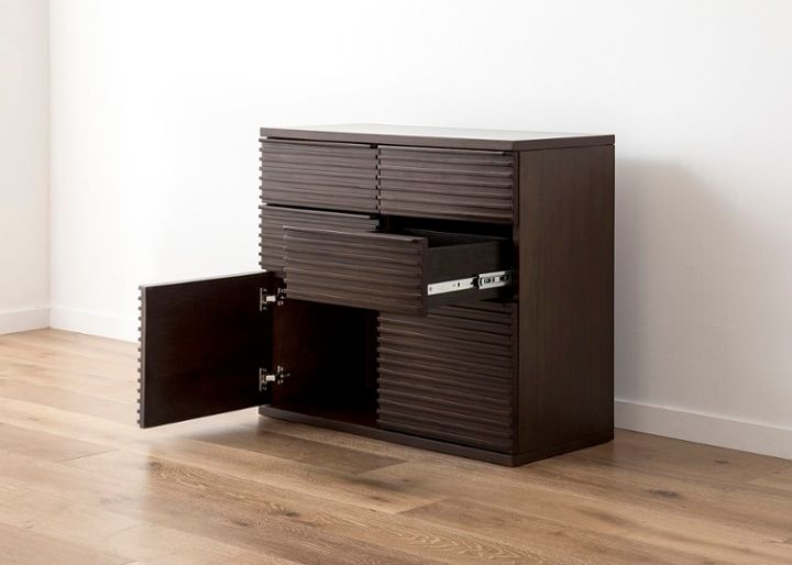 ルーバー・キャビネットv02 850 L ～チェスト～波から着想を得た横