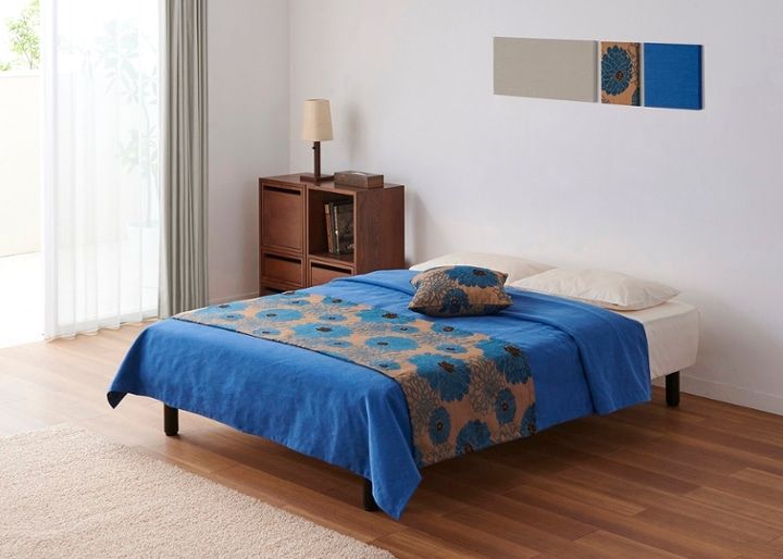 ベッドスプレッド＆スロー セット (シーサイドブルー)～～ | a.flat 風