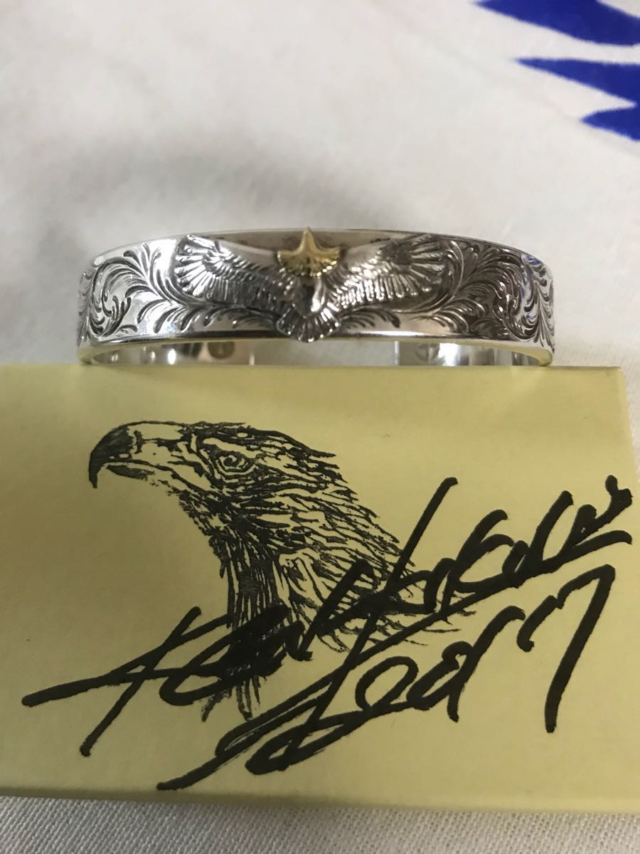 中古】kenkikuchiケンキクチ オーダーバングル 全面唐草＆イーグル