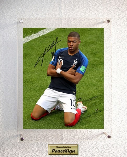 直筆サイン入り写真 キリアン・エムバペ フランス/フレーム別/SA鑑定済