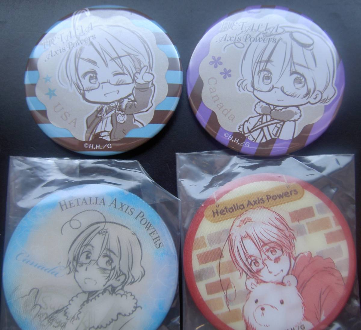ヘタリアアメリカチェンジング缶バッジ4点