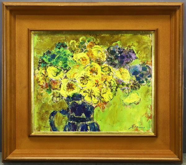 真作」鈴木福男「古城」風景画 油彩画 額装 サイン有り SM号 真作