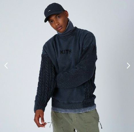 KITH combo knit crewneck shark M