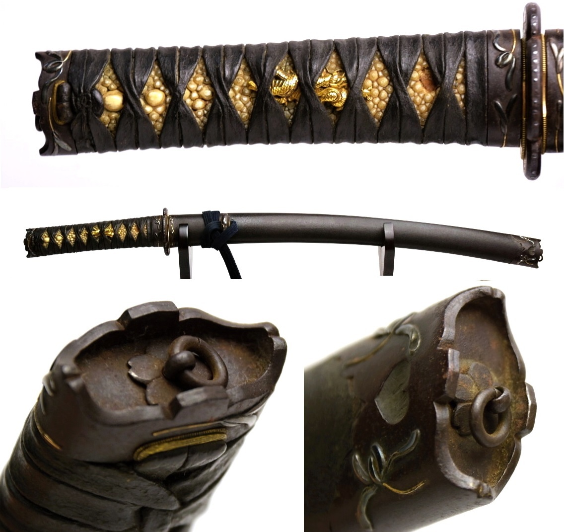 古い模造刀脇差、小柄付 古い模造刀脇差、小柄付