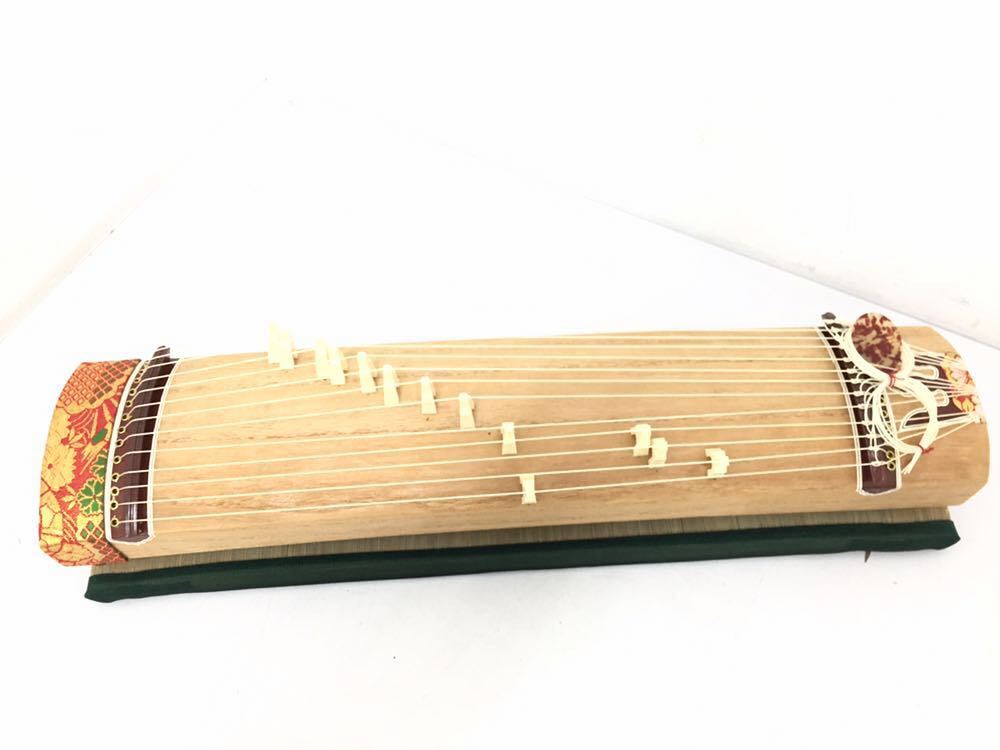 美品 生田流 筝 13弦オレンジ飾り 琴柱付き 鶴の絵 ヴィンテージ