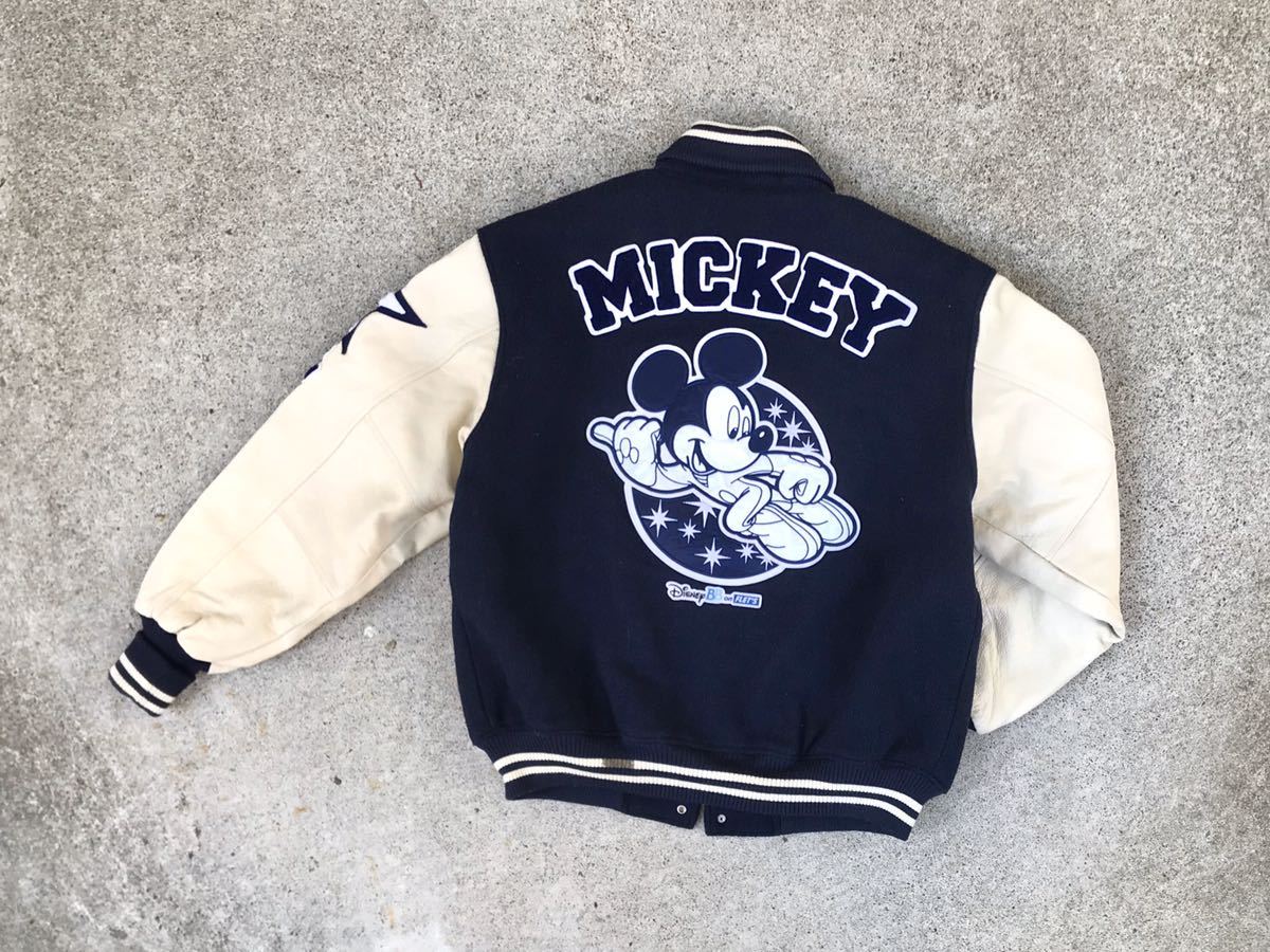 美品 非売品 DISNEY BB on FLET'S レザー切り替えウールスタジャン 170