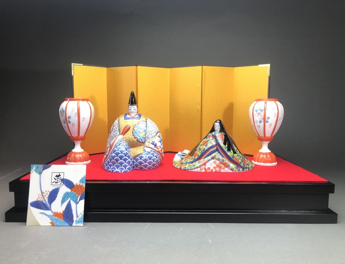 鍋島畑萬窯元陶器雛人形源氏雛 男雛 女雛 鍋島畑萬窯元陶器雛人形源氏