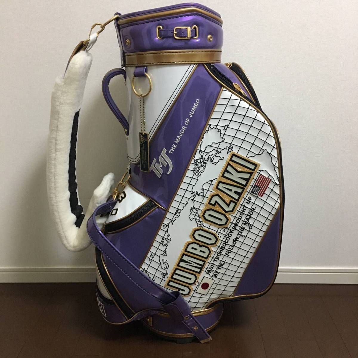 最終値引き】美品 ジャンボ尾崎 90V キャディバッグ 緑/白 最終値引き