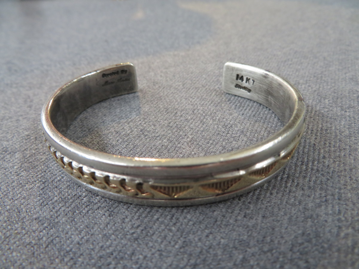 02-0848】Marc Antia マーク アンティア バングル ブレスレット 14KT