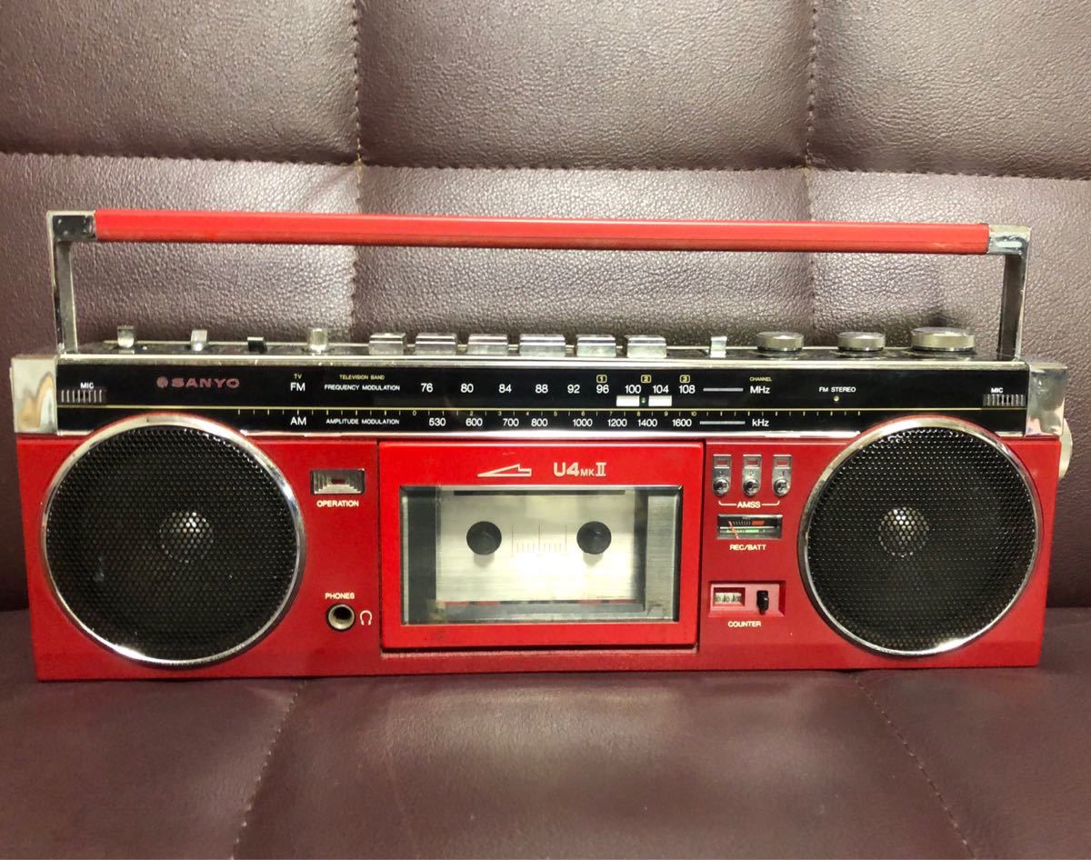 SANYO MR-U4 SF 赤 カセットプレーヤー SANYOの赤いラジカセU4を体験