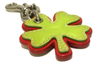 RARE Coach Ltd Ed Vtg Patent Four Leaf Clover Lucky Key Fob Key