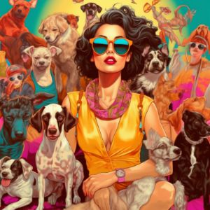 絵画 My pet cool art Shih Tzu Pop Art | Playful Shih Tzu in Retro