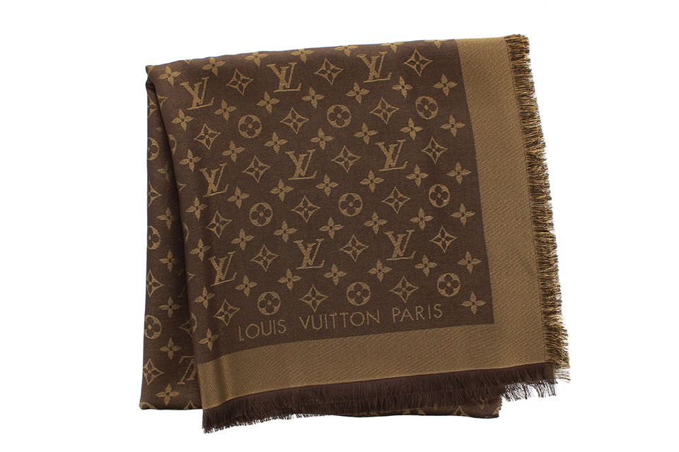 大判ストール ショール モノグラムシャイン ブラウン/ゴールド M75122