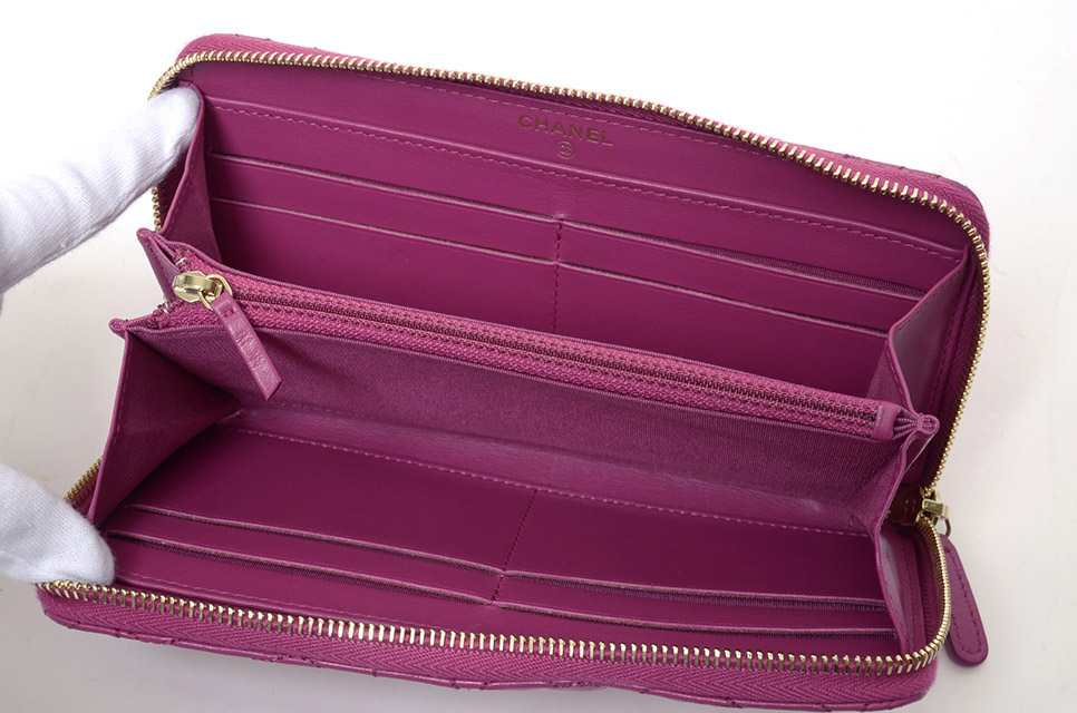 ラウンドファスナー長財布 No.5 カメリア アイコンステッチ ジップ