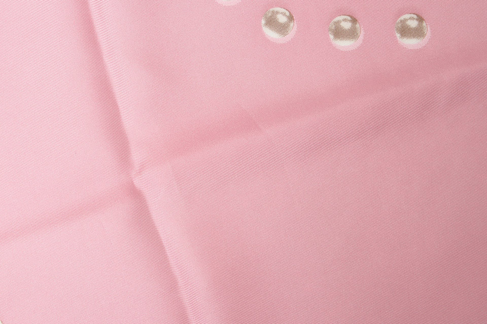 スカーフ パール柄 シルク ピンク 13P