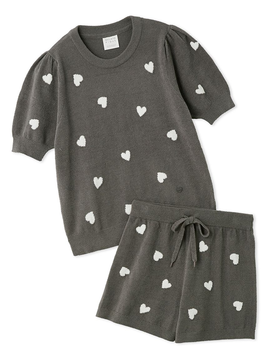 ONLINE限定】エアリーモコハートジャガードプルオーバー&ショート