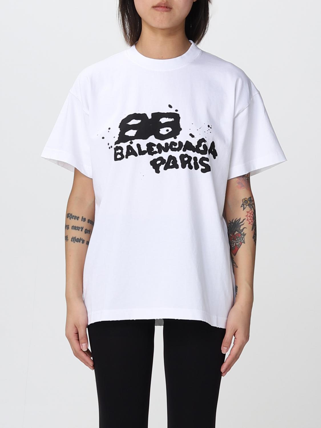 Balenciaga t-shirt with contrasting graffiti logo - White