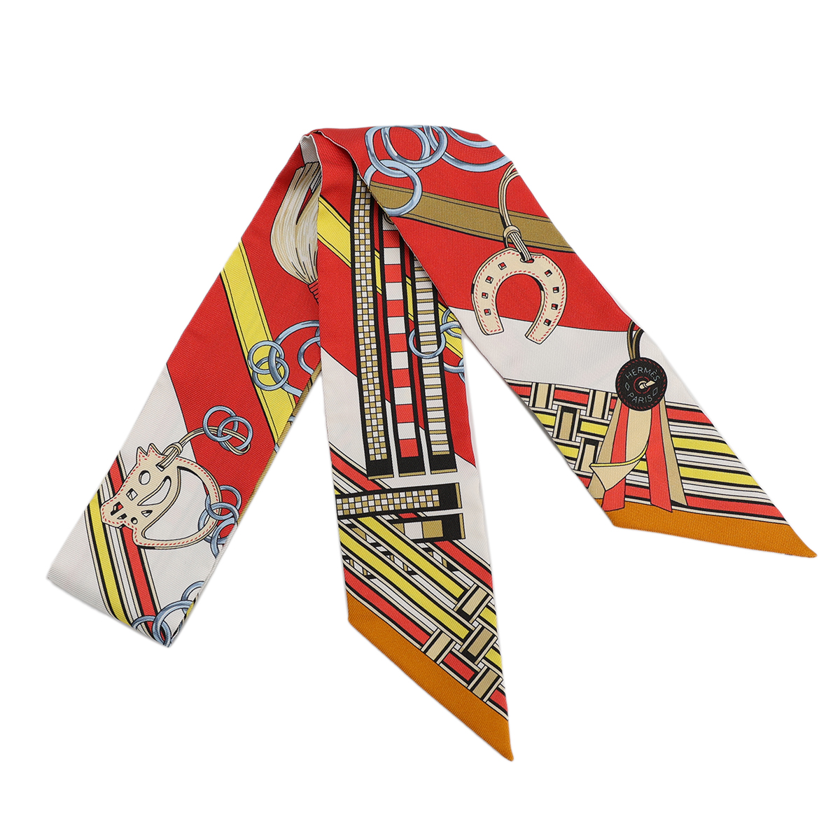 Unused ( Rank NS ) HERMÈS Twilly Brides et Gris-Gris Yellow Red