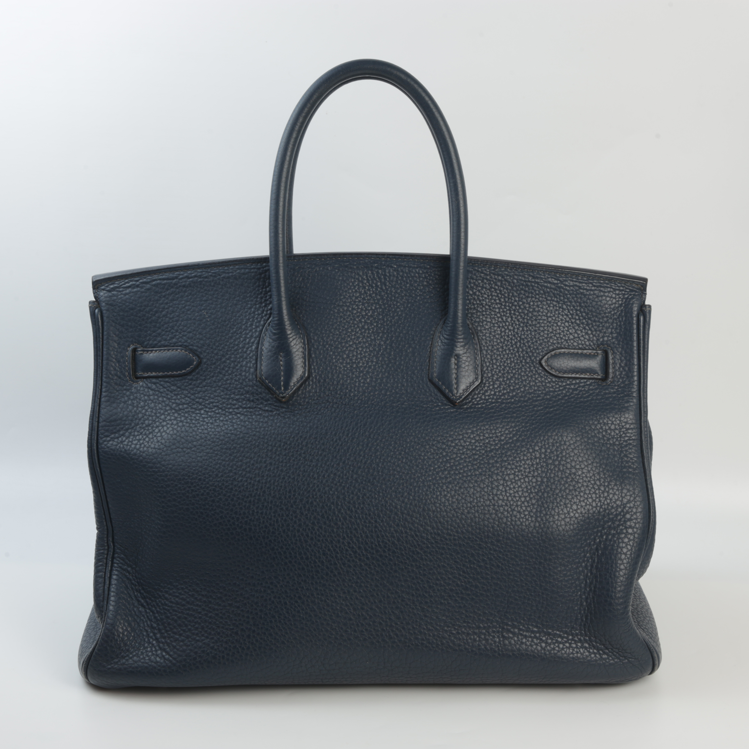 Fair ( Rank B ) HERMÈS Birkin 35 Navy (7U) Togo Palladium hardware