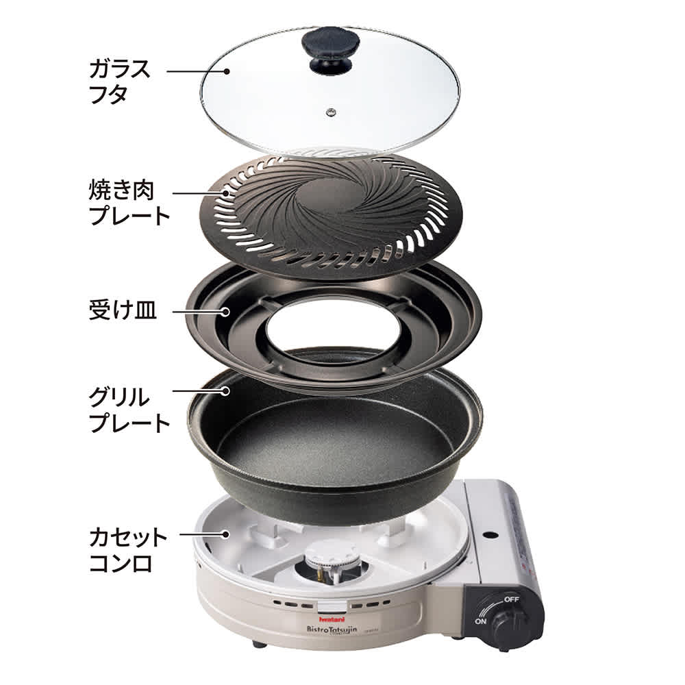 イワタニ ビストロの達人プラス グリルプレート＆焼き肉プレート付きの