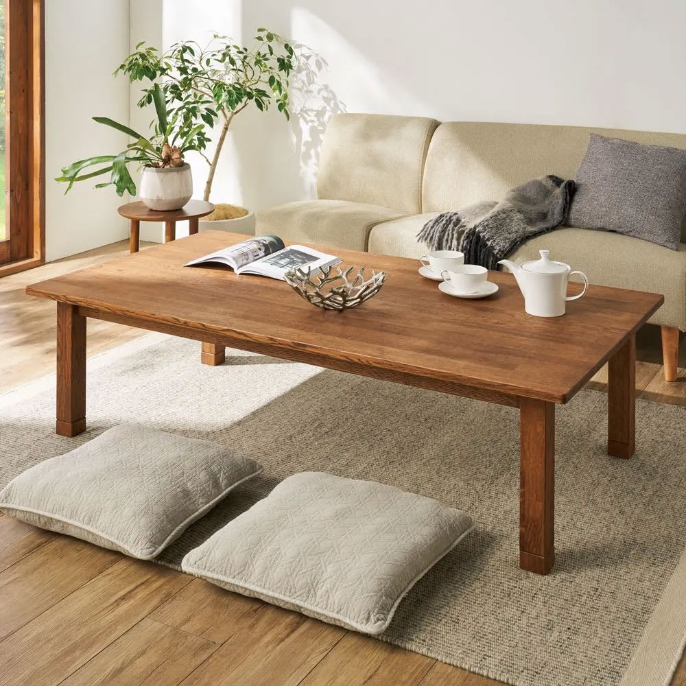 ウイスキー蒸留所から再利用された樽材オーク天然木こたつ 150×80cm