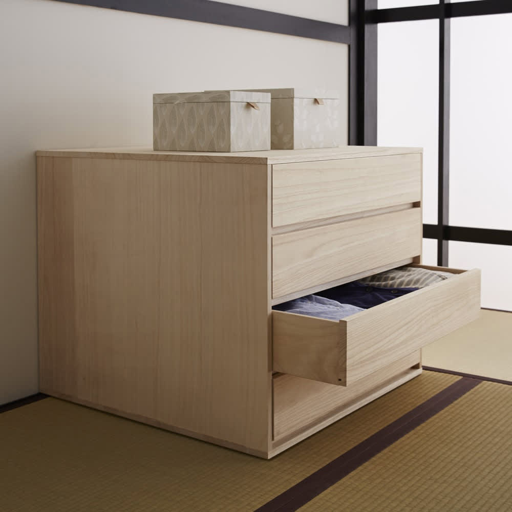 日本製】キャスター付き総桐押し入れタンス 4段 幅75cm奥行75cm 通販