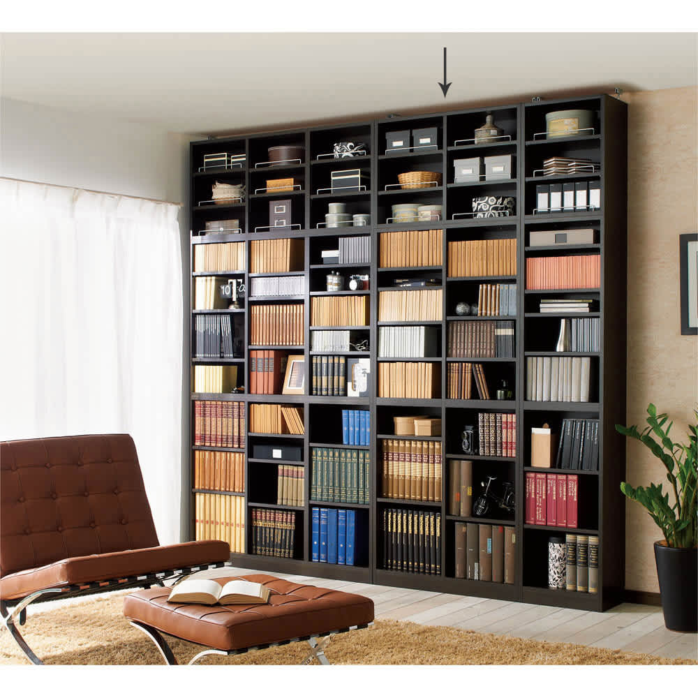 1cmピッチ薄型壁面書棚 奥行28cm 幅82cm 上置き高さ55cm オープン 通販