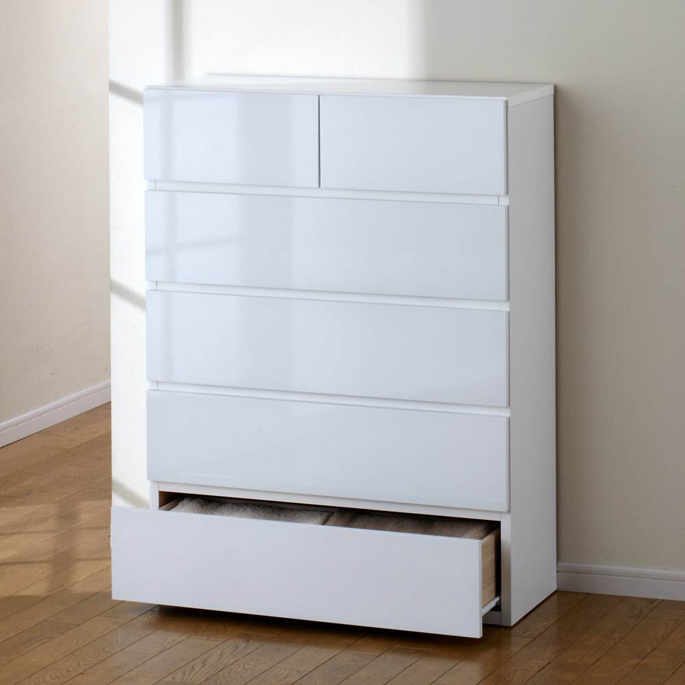 奥行30cm薄型ツヤツヤチェスト 幅75cm・5段 通販 - ディノス