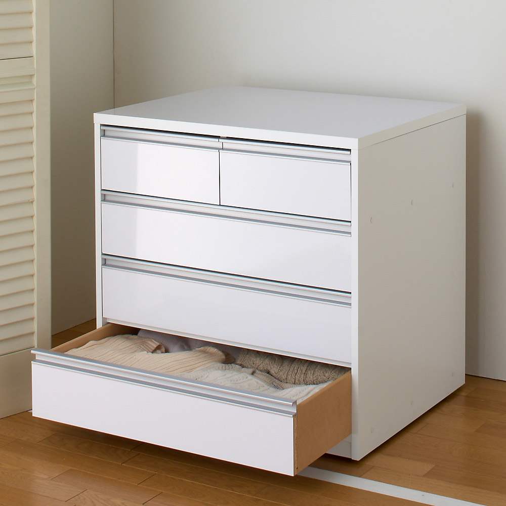 奥行が選べる隠しキャスター付きチェスト 深めのクローゼットタイプ