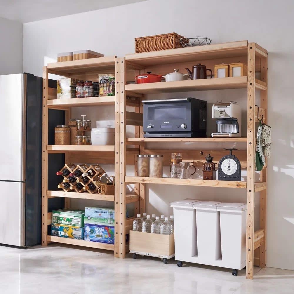 dショッピング |日田杉 天然木頑丈ラック ハイタイプ 幅90cm