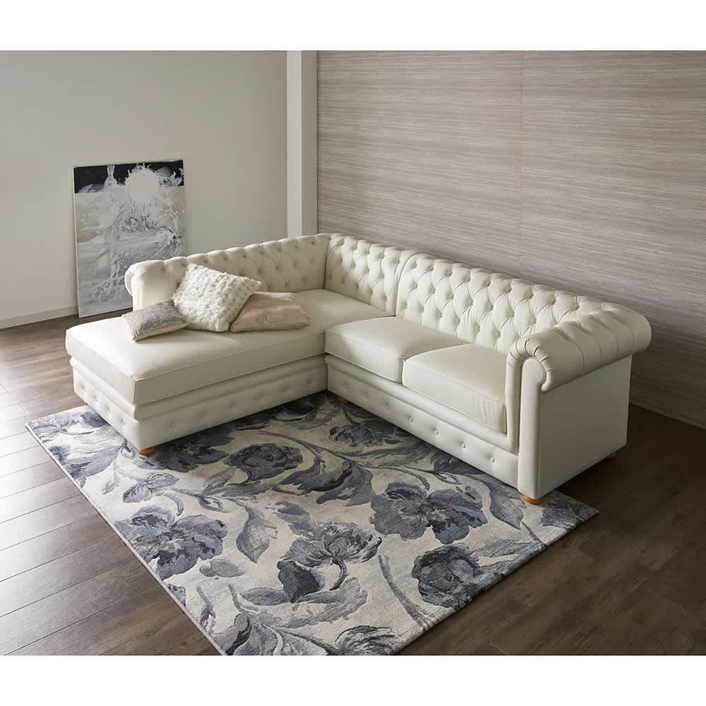 チェスターフィールド調 姫系 猫脚 コーナーソファー 引取大歓迎