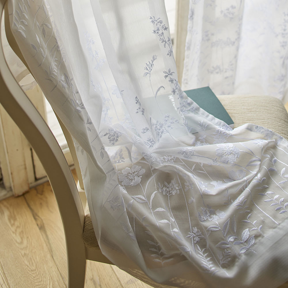 フラワー刺繍レースカーテン 通販 - ディノス