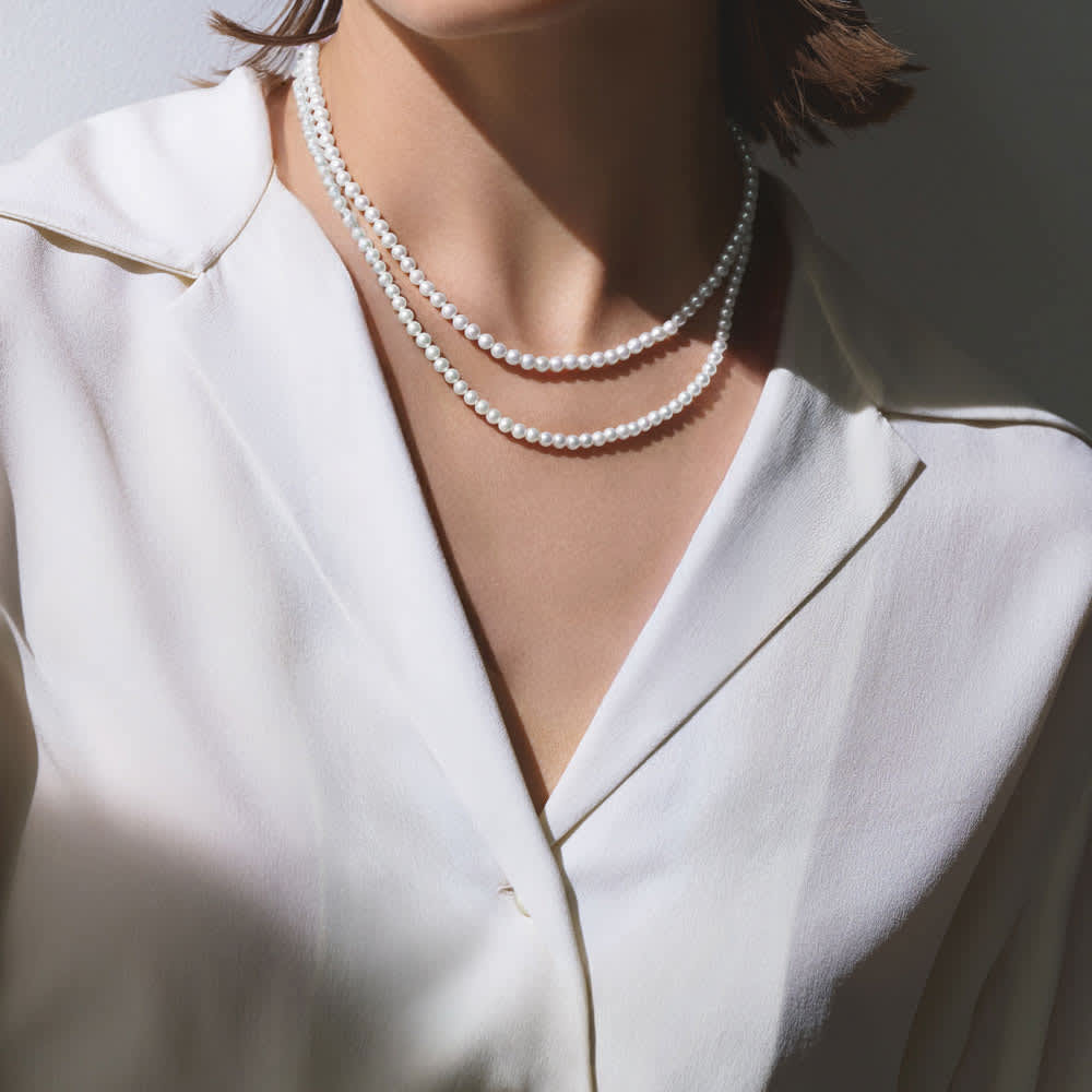 K18 4～4.5mm淡水ベビーパール ネックレス（45cm） 通販 - ディノス