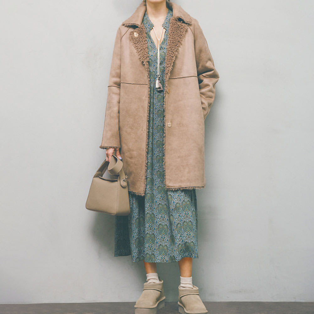 リバーシブル フェイクムートン コート 通販 - ディノス