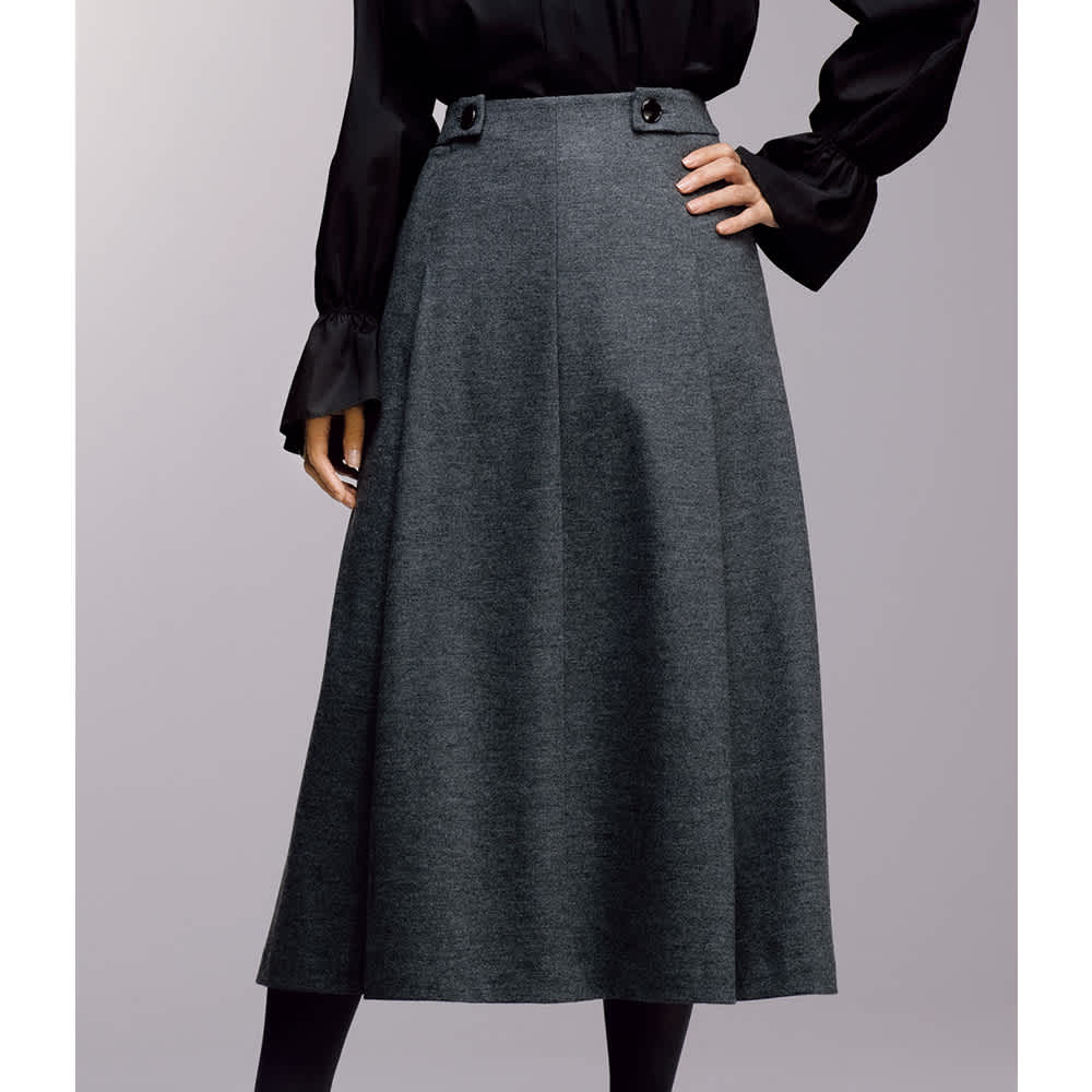 圧縮ウール ジャージー タック スカート 通販 - ディノス