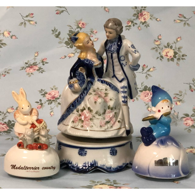 美品 ） アンティーク・レトロ 西洋陶器人形 オルゴール 置物の通販 by