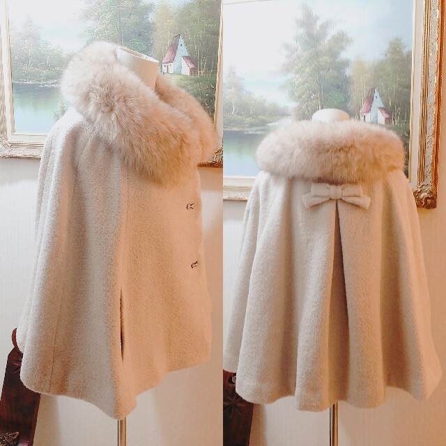 Anatelier ブラック フォックスファーポンチョ 38 アナトリエ♡FOX