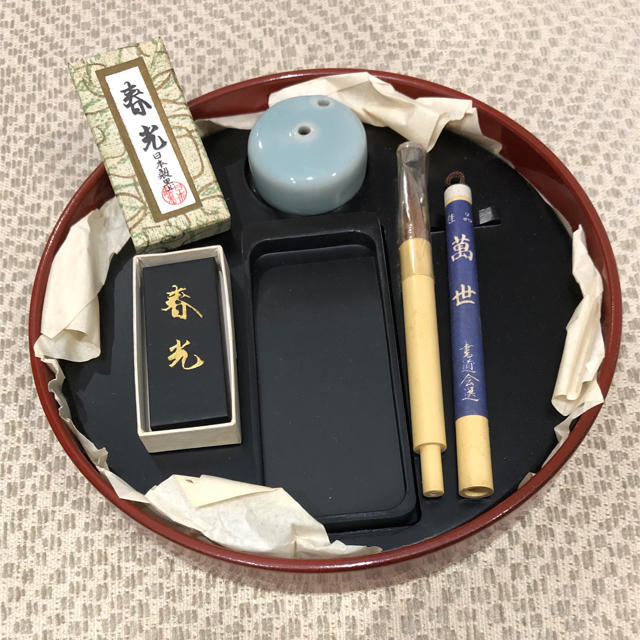 中国文房四宝 書道セット 筆・硯・墨・印材 他】 未使用 中国文房四宝