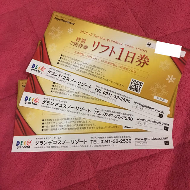 グランデコ グランデコ スノーリゾート チケット 3枚 スノーリゾート