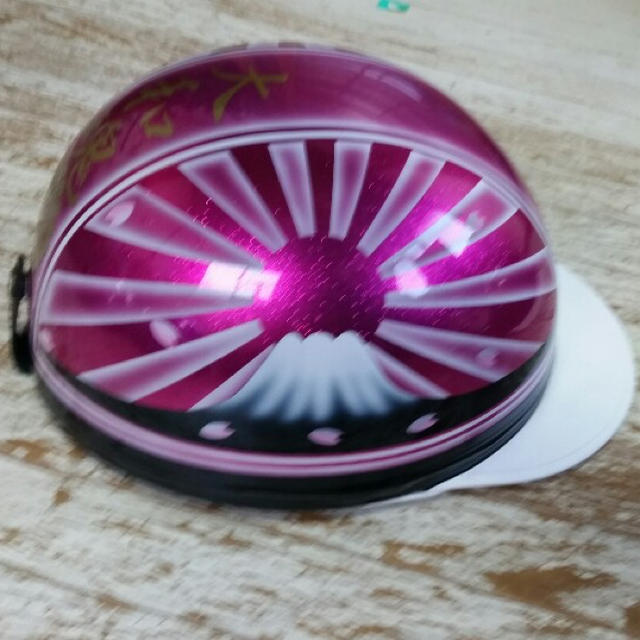 新品塗装品 キャンディーピンクラメ 富士日章 コルク半 ヘルメット 桜