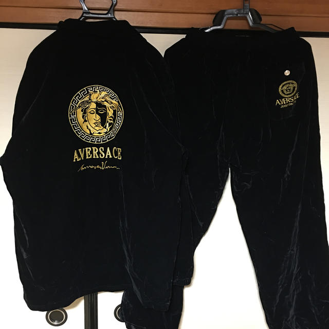 超希少】A.VERSACE ヴェルサーチ ベロア セットアップ 刺繍ロゴ 茶色