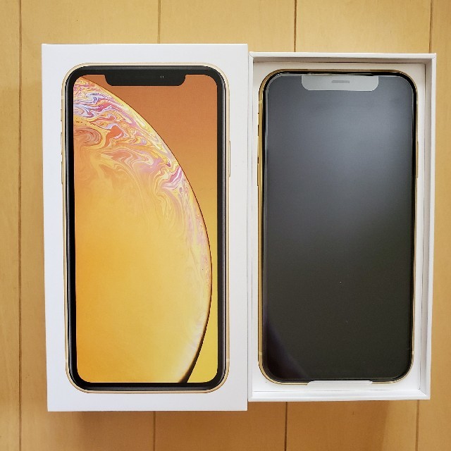 iPhone XR 128GB イエロー SIMフリー 初期化済 フィルム付 iPhone XR