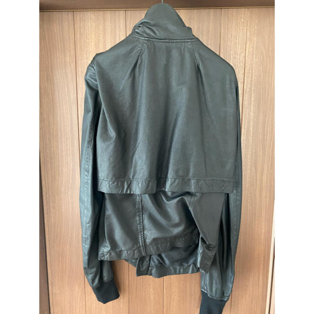 Rick Owens ラムレザー ハイネック ライダースジャケット 40 グレー