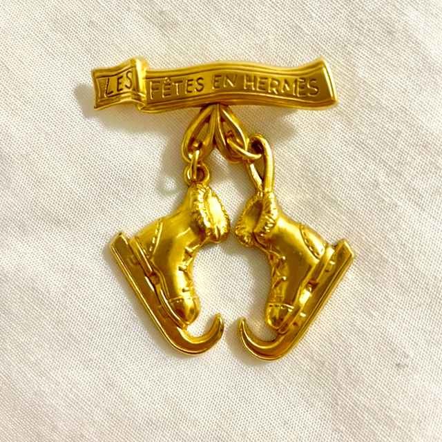 HERMES エルメスアイススケート靴 ブローチ作品名エルメスの祝祭