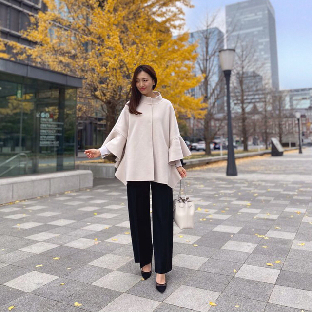 ♡M-premier BLACK フリルケープコート♡