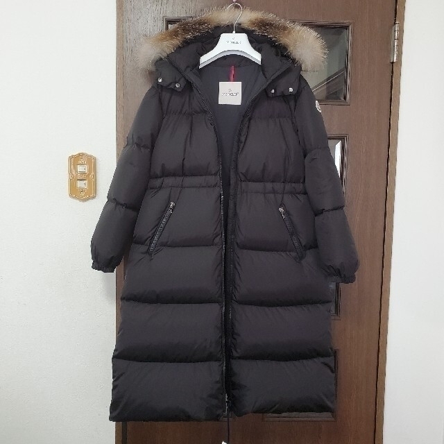 MONCLER - 2021 MONCLER TIAM ベルトFOXファー付きロングダウン 黒の