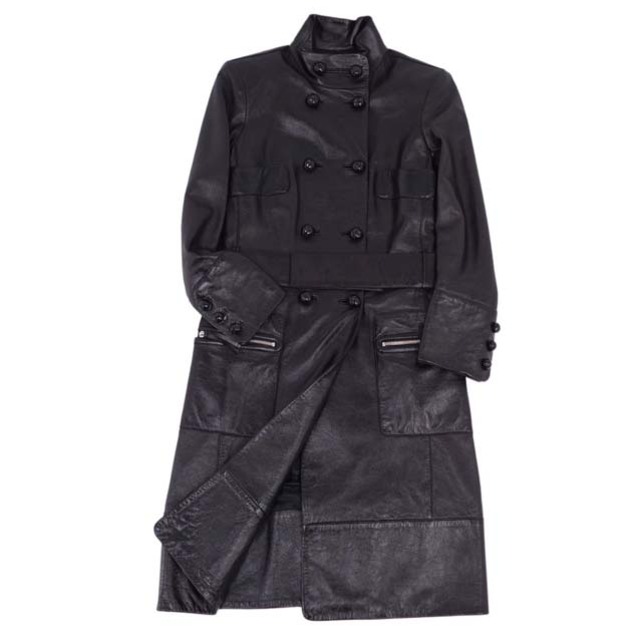 LOEWE - 美品 ロエベ LOEWE コート ロングコート レザーコート