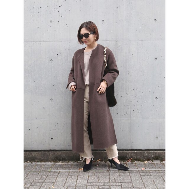 DEUXIEME CLASSE - victorian リバーロングノーカラーコート の通販 by